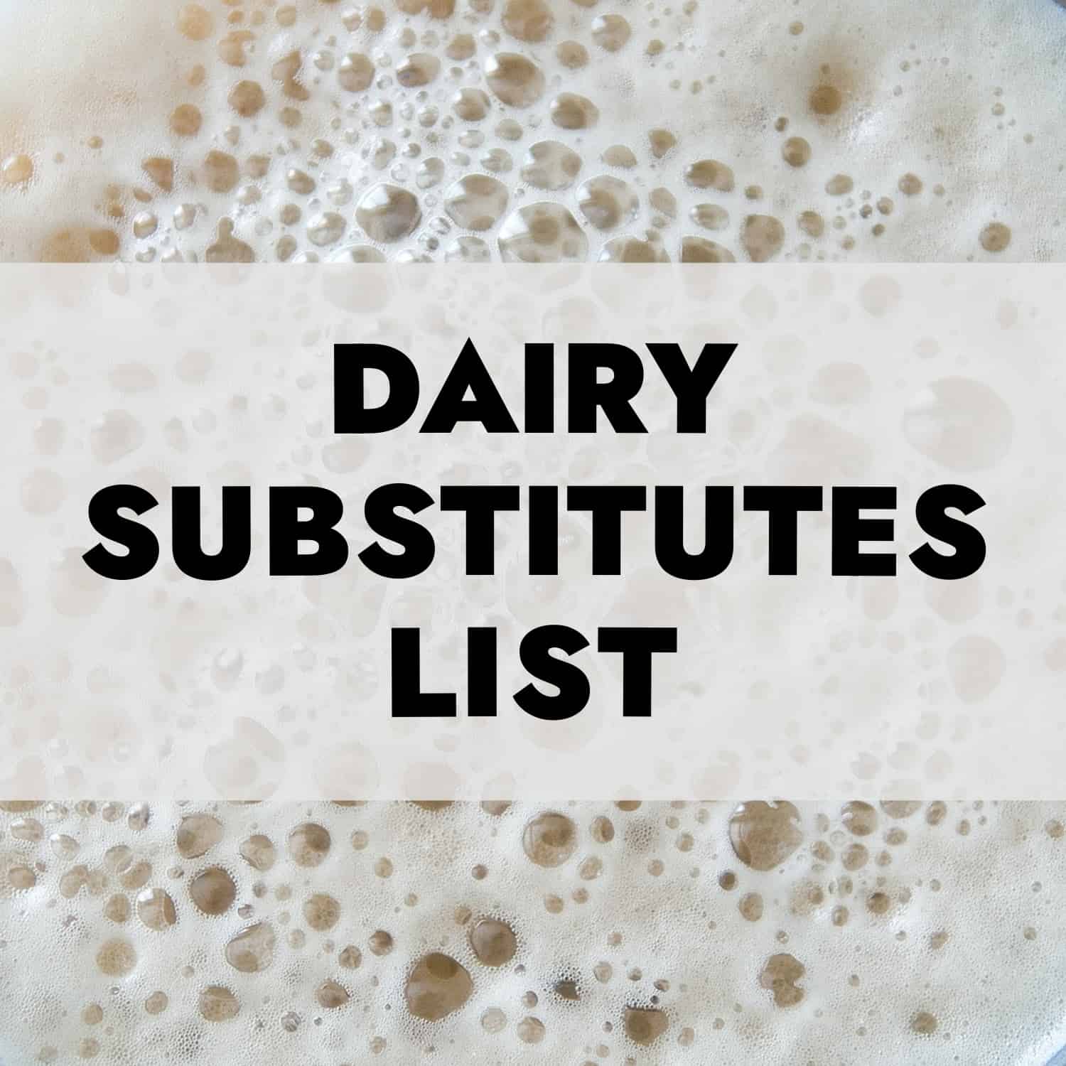 Dairy Foods + Dairy Substitutes List