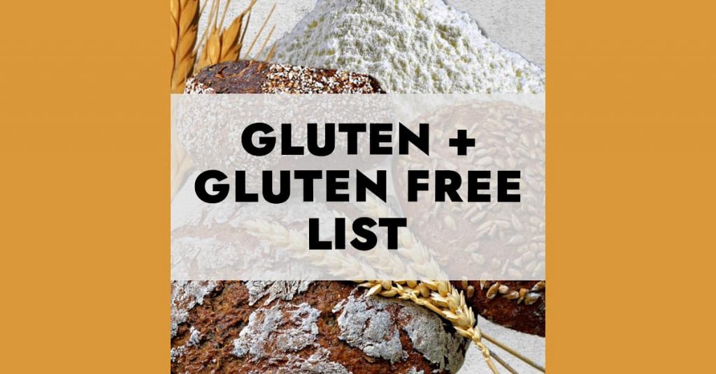 gluten food gluten free food list